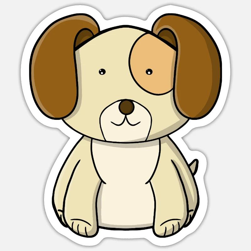 chiot mignon - Sticker taille S (10 x 10 cm) - blanc mat