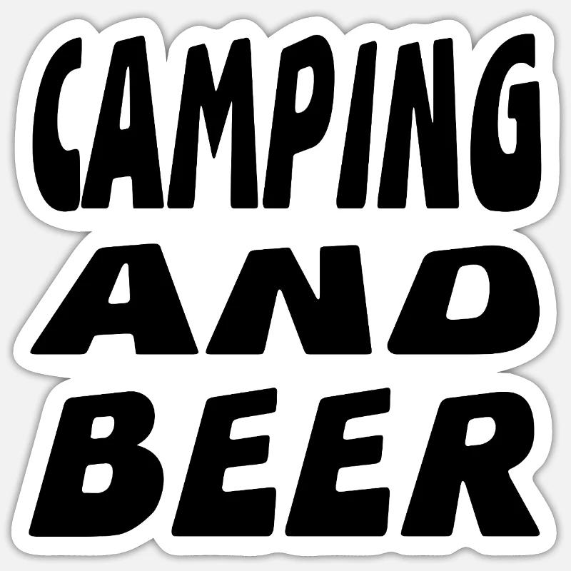 Camping - Sticker taille S (10 x 10 cm) - blanc mat