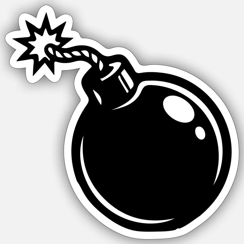 Bomb Icon - Sticker size S (10 x 10 cm) - white matte