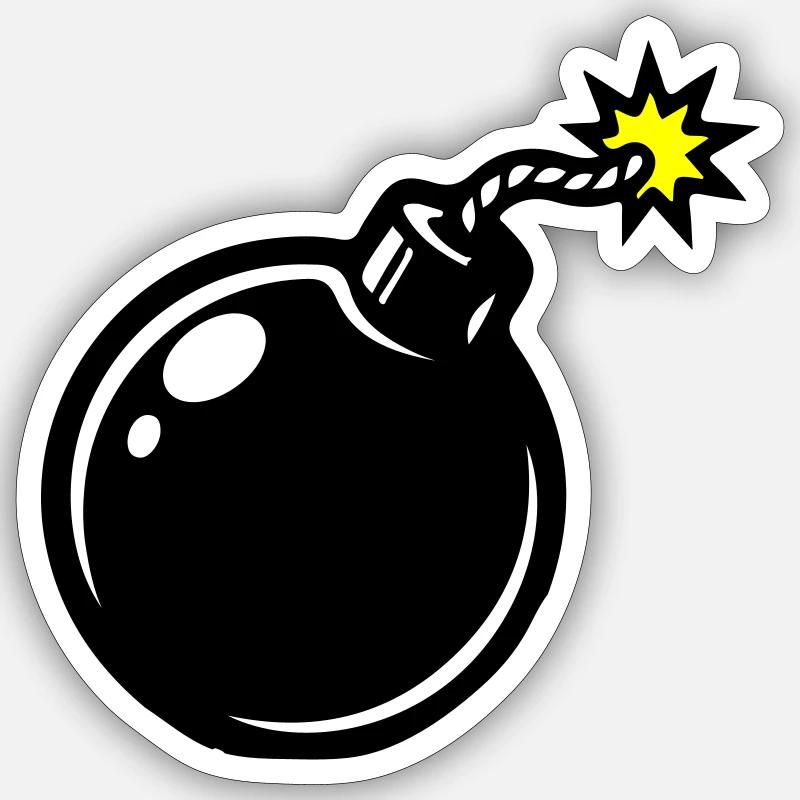 Bomb Comic - Sticker taille S (10 x 10 cm) - blanc mat