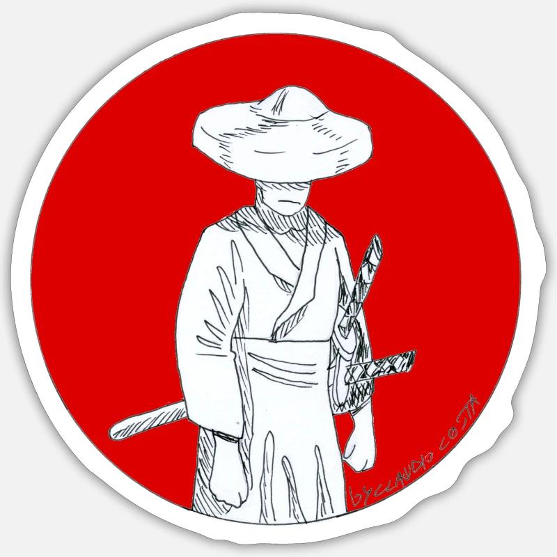 RONIN - Sticker Größe S (10 x 10 cm) - Mattweiß