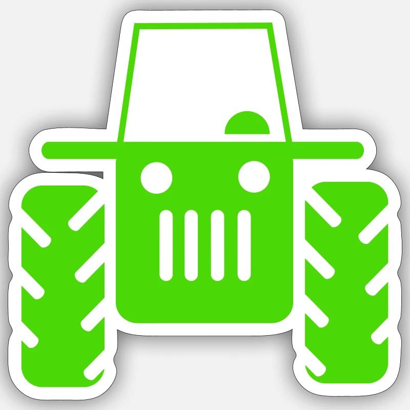 Retro Traktor  - Sticker Größe S (10 x 10 cm) - Mattweiß
