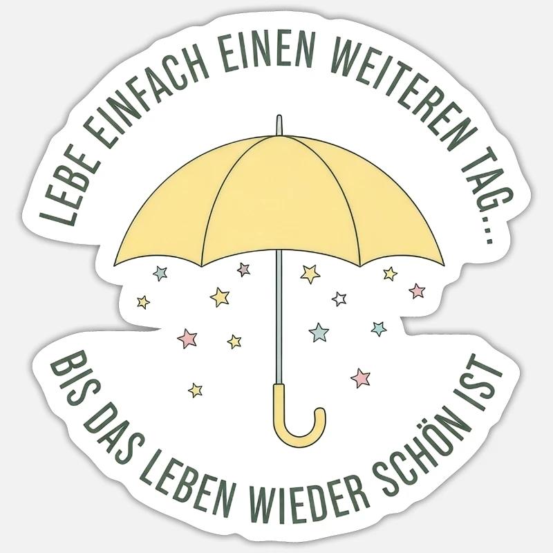 Hoffnungsschirm Weiterer Tag - Sticker Größe S (10 x 10 cm) - Mattweiß