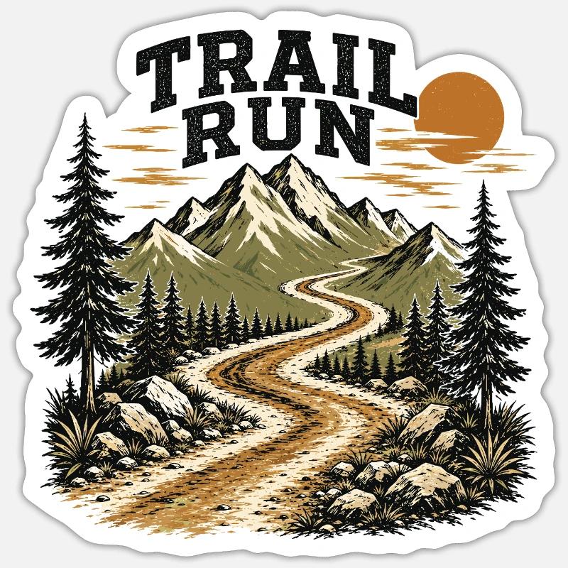 course sur sentier - Sticker taille S (10 x 10 cm) - blanc mat