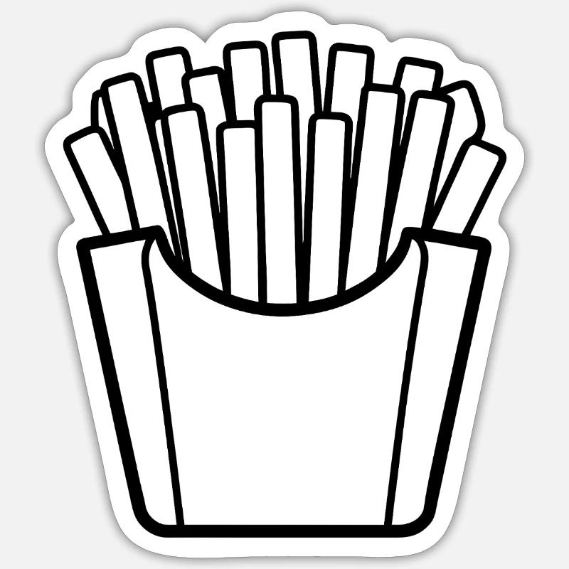 Frites - Sticker taille S (10 x 10 cm) - blanc mat