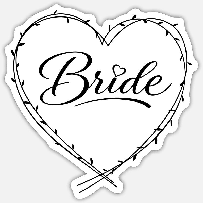 Bride - Sticker size S (10 x 10 cm) - white matte
