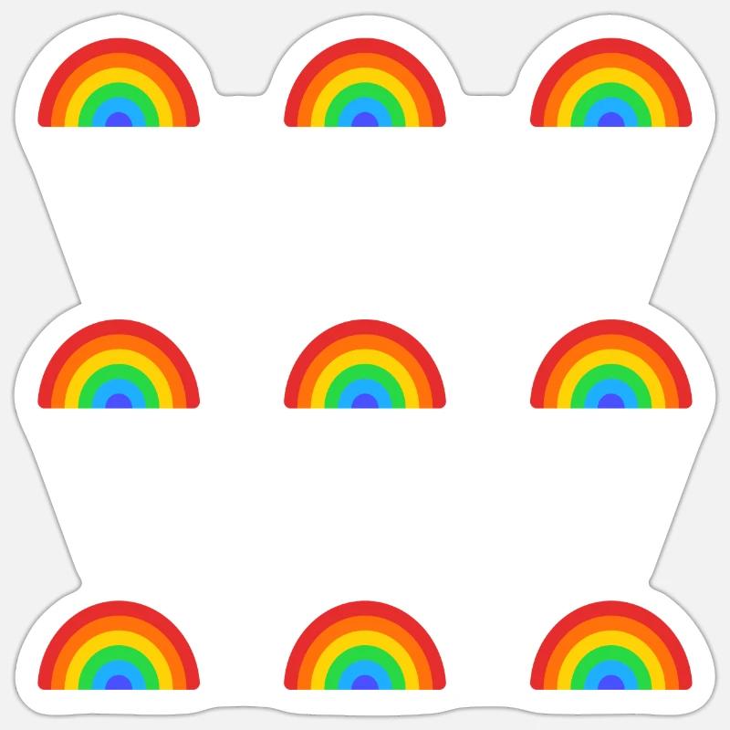 Rainbow Pattern - Happy Pride - Sticker size S (10 x 10 cm) - white matte