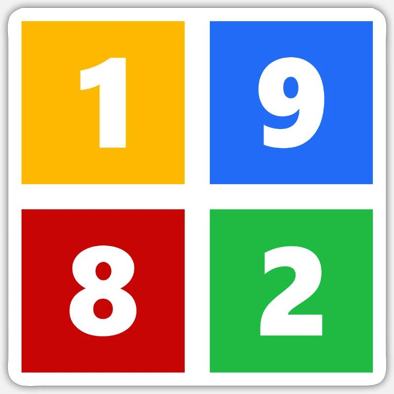 1982 - Sticker size S (10 x 10 cm) - white matte