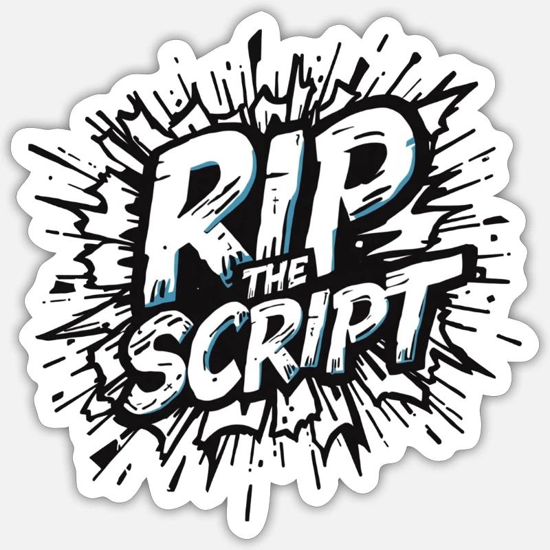 Rip the Script Burst - Sticker size S (10 x 10 cm) - white matte