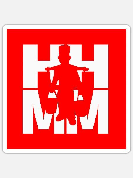 Hamburger Original mit Wasserträger Hummel Hummel - Sticker Größe S (10 x 10 cm) - Mattweiß