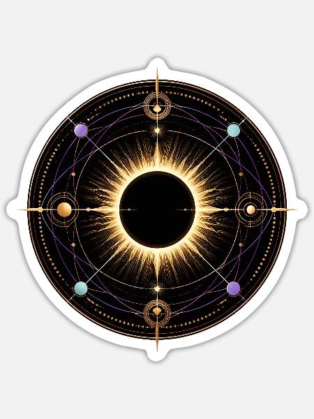 Total Solar Eclipse Corona Science Instrument - Sticker Größe S (10 x 10 cm) - Mattweiß