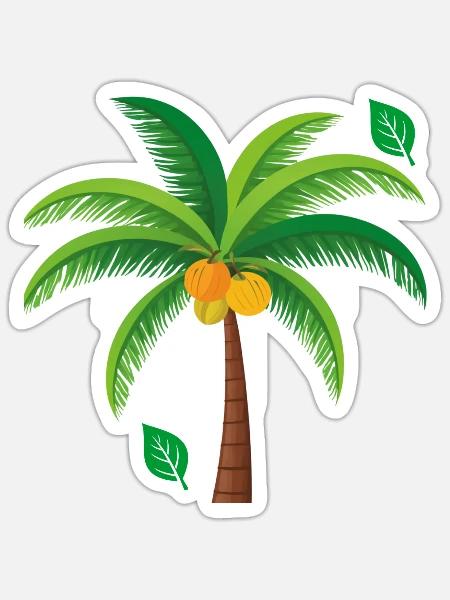 Tropische Palme Bunt - Sticker Größe S (10 x 10 cm) - Mattweiß
