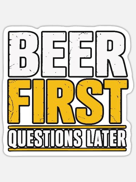 Bier Bierliebhaber Bierfan Geschenk Gerste - Sticker Größe S (10 x 10 cm) - Mattweiß
