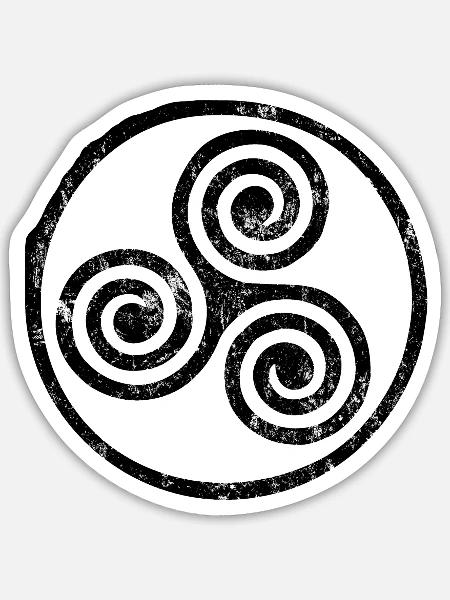 Triskele-Spiralemblem - Sticker Größe S (10 x 10 cm) - Mattweiß