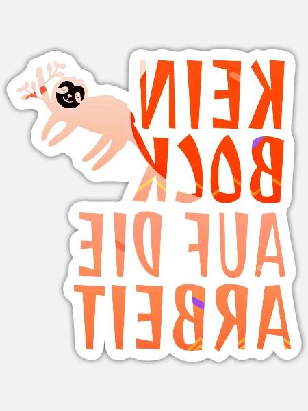 Lustige Spiegelschrift "Kein Bock auf die Arbeit" - Sticker Größe S (10 x 10 cm) - Mattweiß