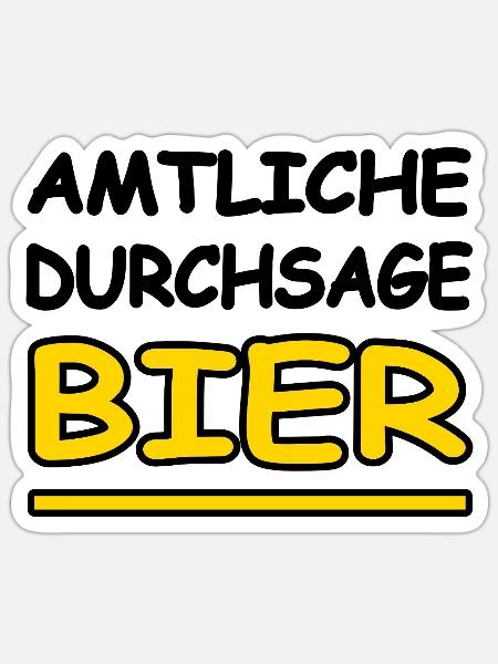 Bier - Sticker Größe S (10 x 10 cm) - Mattweiß