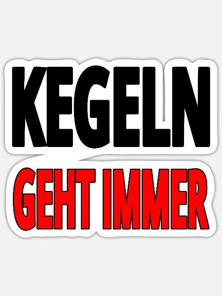 Kegeln - Sticker Größe S (10 x 10 cm) - Mattweiß