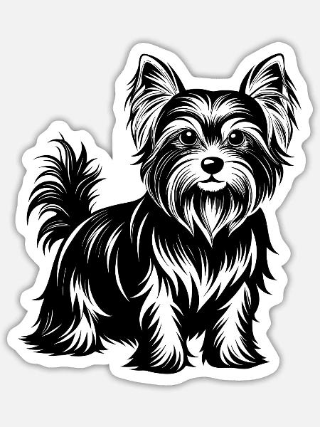 Yorkshire Terrier - Sticker Größe S (10 x 10 cm) - Mattweiß