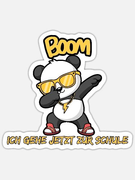 BOOM ICH GEHE JETZT ZUR SCHULE, EINSCHULUNG - Sticker Größe S (10 x 10 cm) - Mattweiß