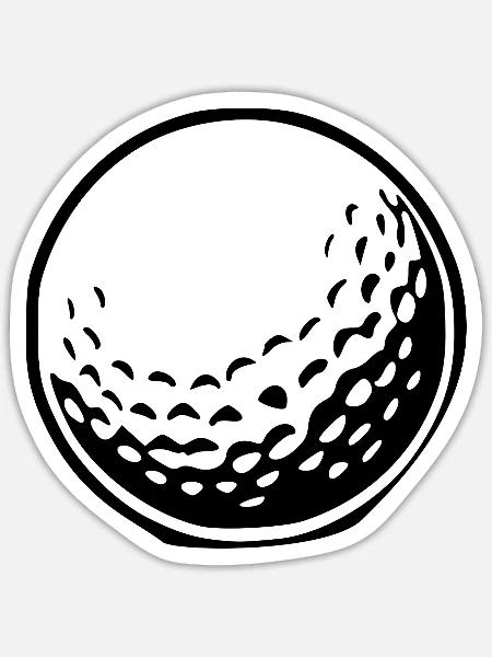 Golfball Geschenk Golfspieler - Sticker Größe S (10 x 10 cm) - Mattweiß