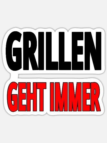 Grillen - Sticker Größe S (10 x 10 cm) - Mattweiß