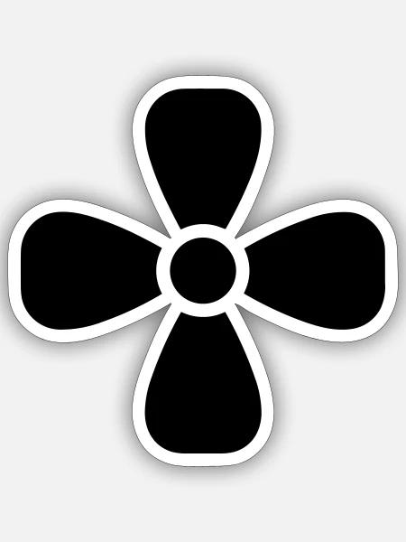 Propeller - Sticker Größe S (10 x 10 cm) - Mattweiß
