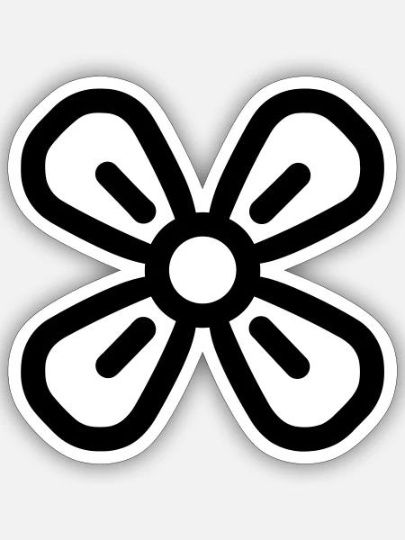 Propeller - Sticker Größe S (10 x 10 cm) - Mattweiß