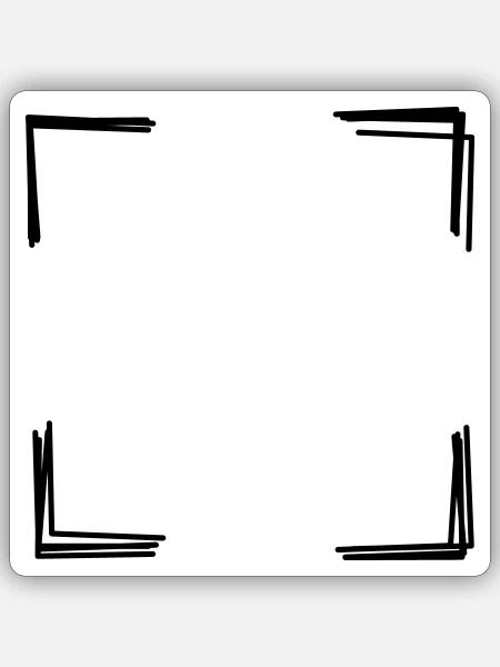 Rahmenecken handgezeichnet - Sticker Größe S (10 x 10 cm) - Mattweiß