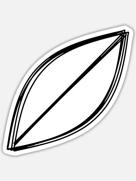 Blatt handgezeichnet - Sticker Größe S (10 x 10 cm) - Mattweiß