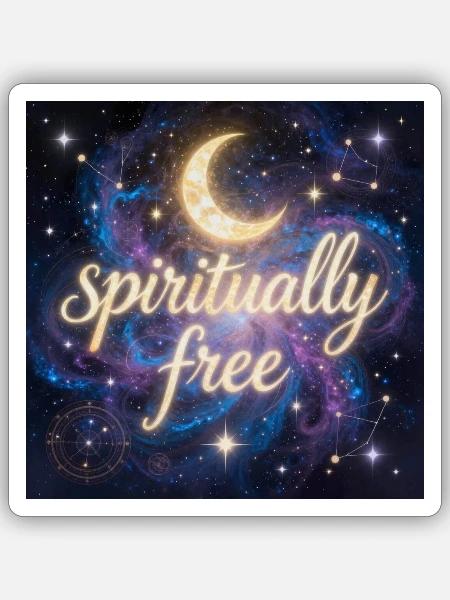 spirituell frei - Sticker Größe S (10 x 10 cm) - Mattweiß