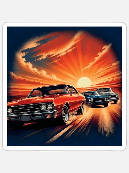 Western Classic Racing - Sticker Größe S (10 x 10 cm) - Mattweiß