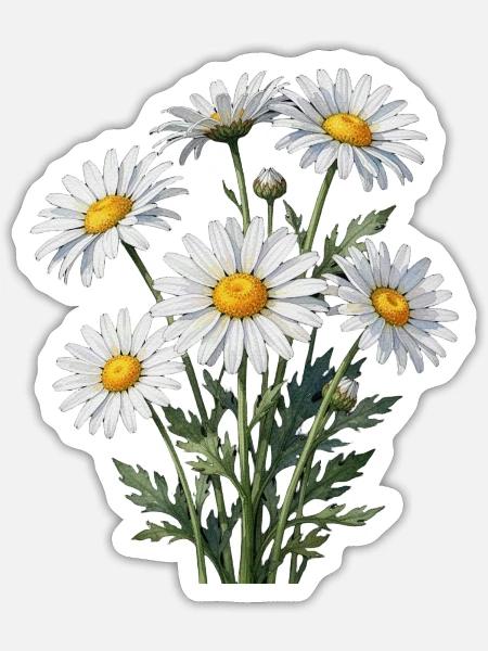 Gänseblümchen Geschenk Geburtstag - Sticker Größe S (10 x 10 cm) - Mattweiß