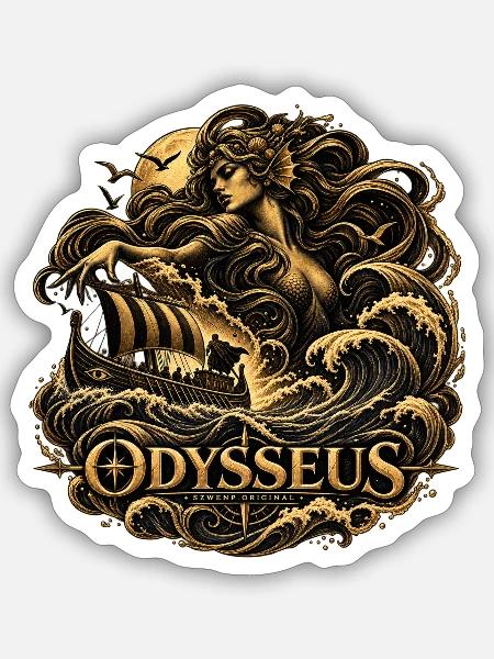 SZWENP – Odysseus Linie - Sticker Größe S (10 x 10 cm) - Mattweiß