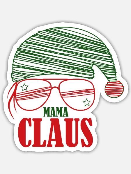 Mama Claus Logo - Sticker Größe S (10 x 10 cm) - Mattweiß