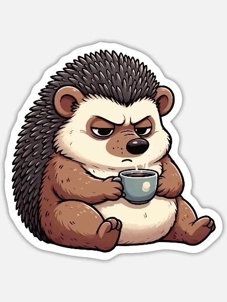 Igel Igelliebhaber Igelbesitzer Igelhalter Stachel - Sticker Größe S (10 x 10 cm) - Mattweiß