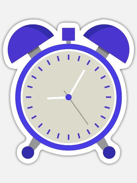 Wecker - Sticker Größe S (10 x 10 cm) - Mattweiß