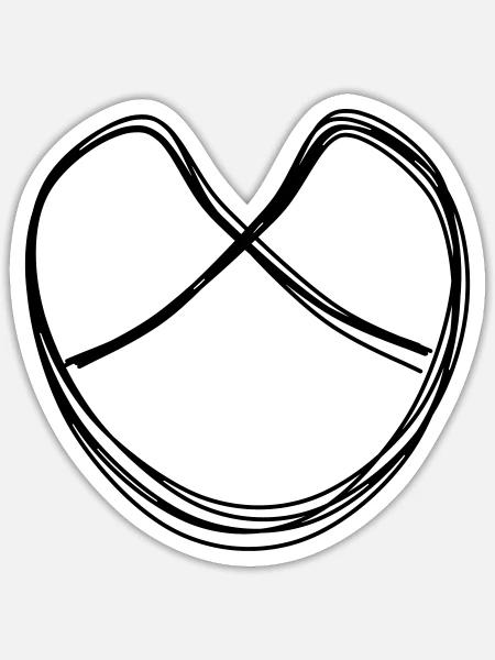 Brezel handgezeichnet - Sticker Größe S (10 x 10 cm) - Mattweiß