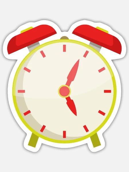 Wecker - Sticker Größe S (10 x 10 cm) - Mattweiß
