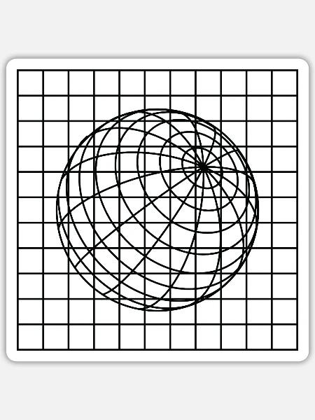 Geometrischer Globusdrahtrahmen - Sticker Größe S (10 x 10 cm) - Mattweiß