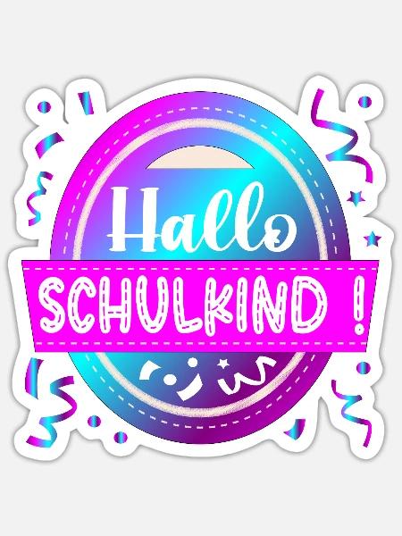 Hallo Schulkind Grundschule - Sticker Größe S (10 x 10 cm) - Mattweiß