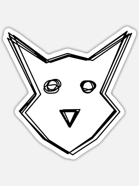 Fuchs handgezeichnet - Sticker Größe S (10 x 10 cm) - Mattweiß