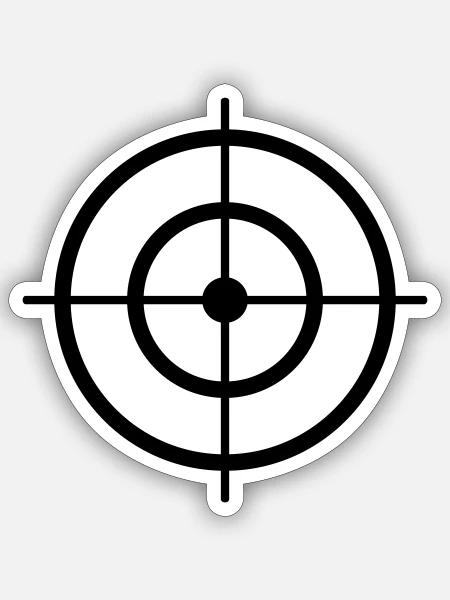 Zielscheibe Target dick - Sticker Größe S (10 x 10 cm) - Mattweiß