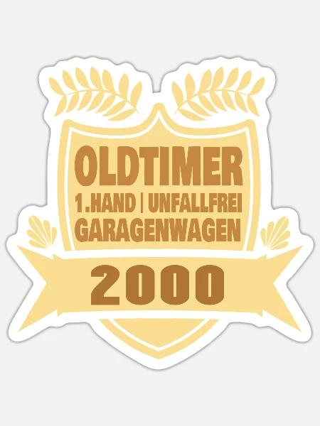 Oma 2000 - Sticker Größe S (10 x 10 cm) - Mattweiß