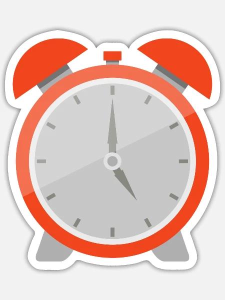 Wecker - Sticker Größe S (10 x 10 cm) - Mattweiß