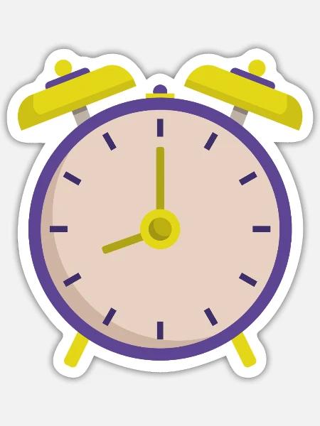 Wecker - Sticker Größe S (10 x 10 cm) - Mattweiß