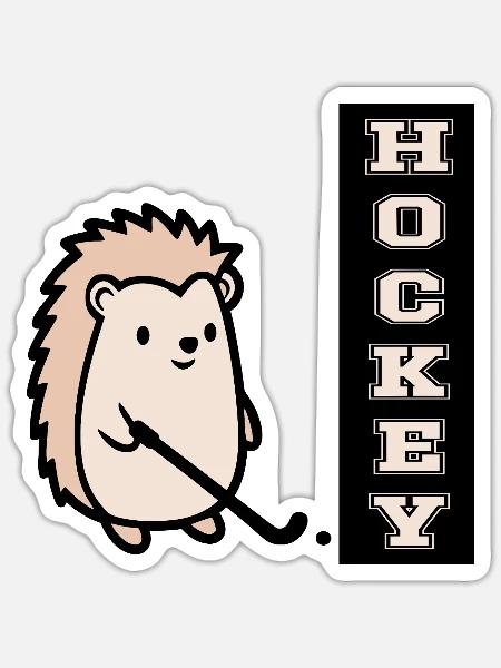 Hallenhockey Kinder Igel - Sticker Größe S (10 x 10 cm) - Mattweiß