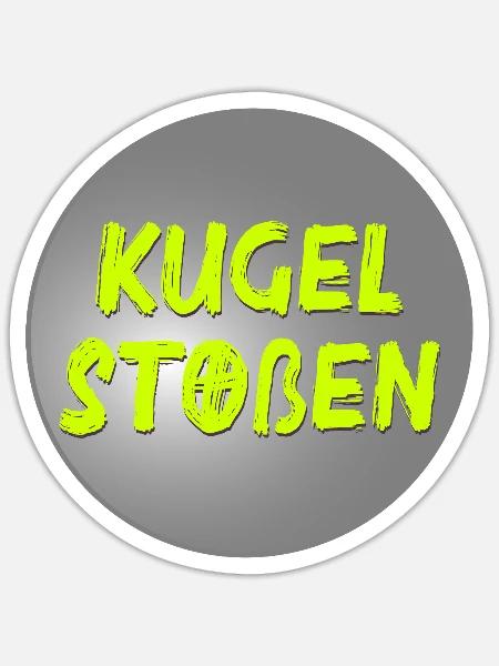 Kugelstoßen Stoßkugel - Sticker Größe S (10 x 10 cm) - Mattweiß
