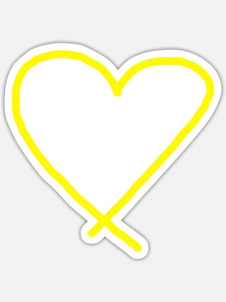 Gelbes Herz Geschenkidee Liebe  - Sticker Größe S (10 x 10 cm) - Mattweiß