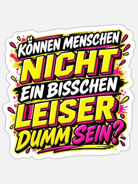 Neon Spruch Nachtspaß Dummsein - Sticker Größe S (10 x 10 cm) - Mattweiß