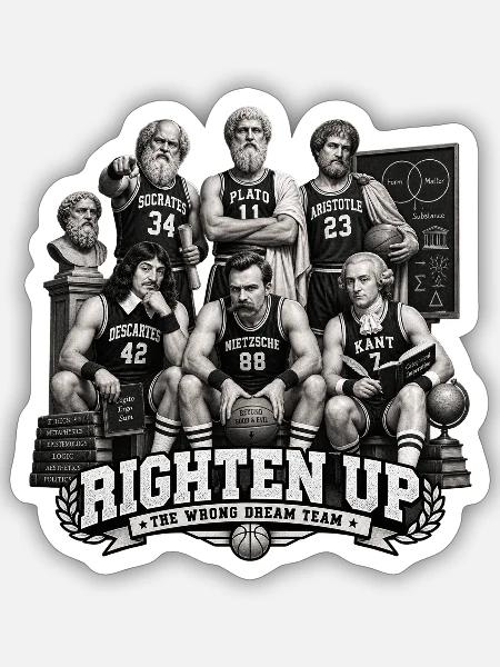 Le_Dream_Team_des_philosophes - Sticker Größe S (10 x 10 cm) - Mattweiß